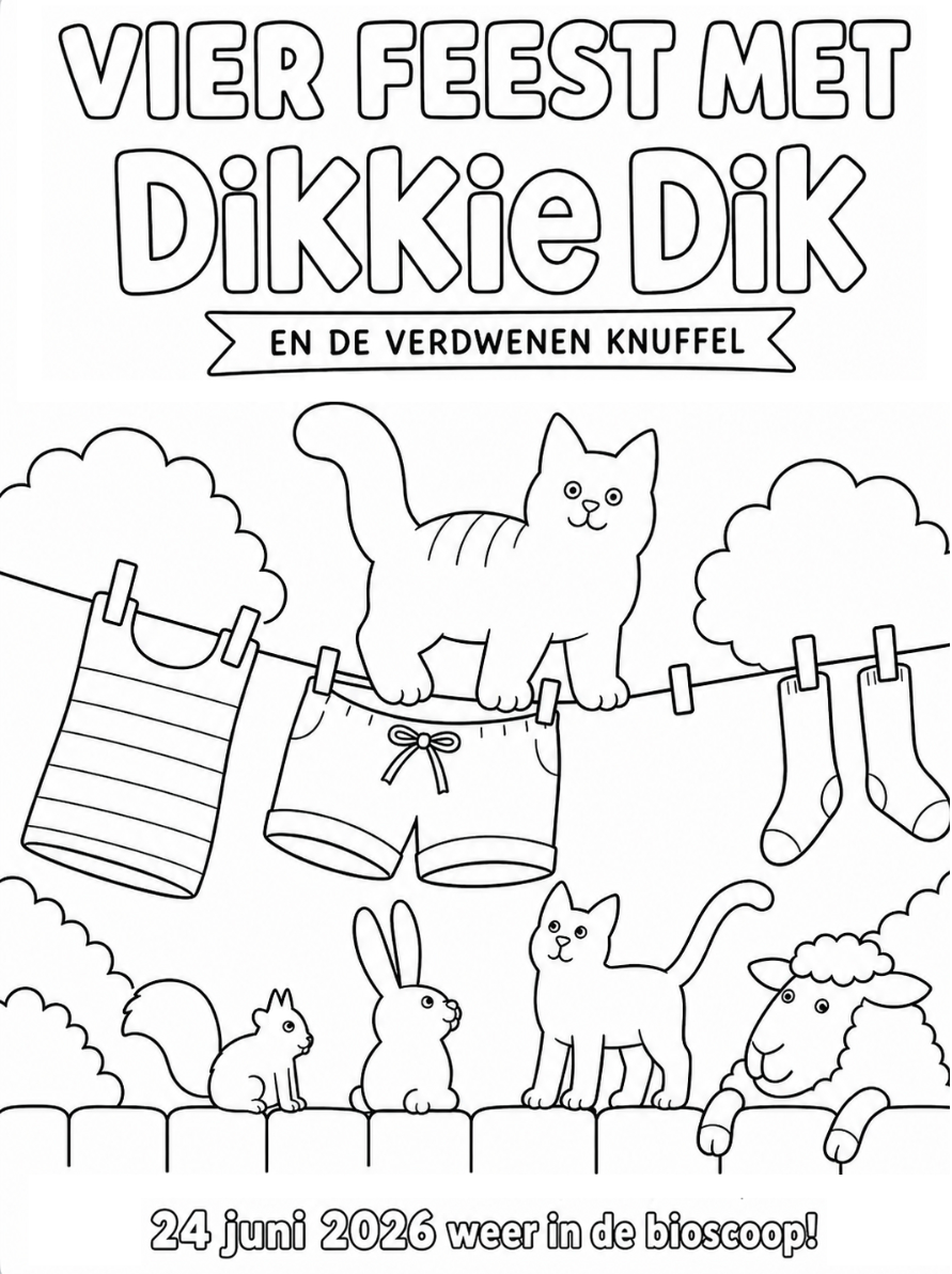Kleurplaat Dikkie Dik